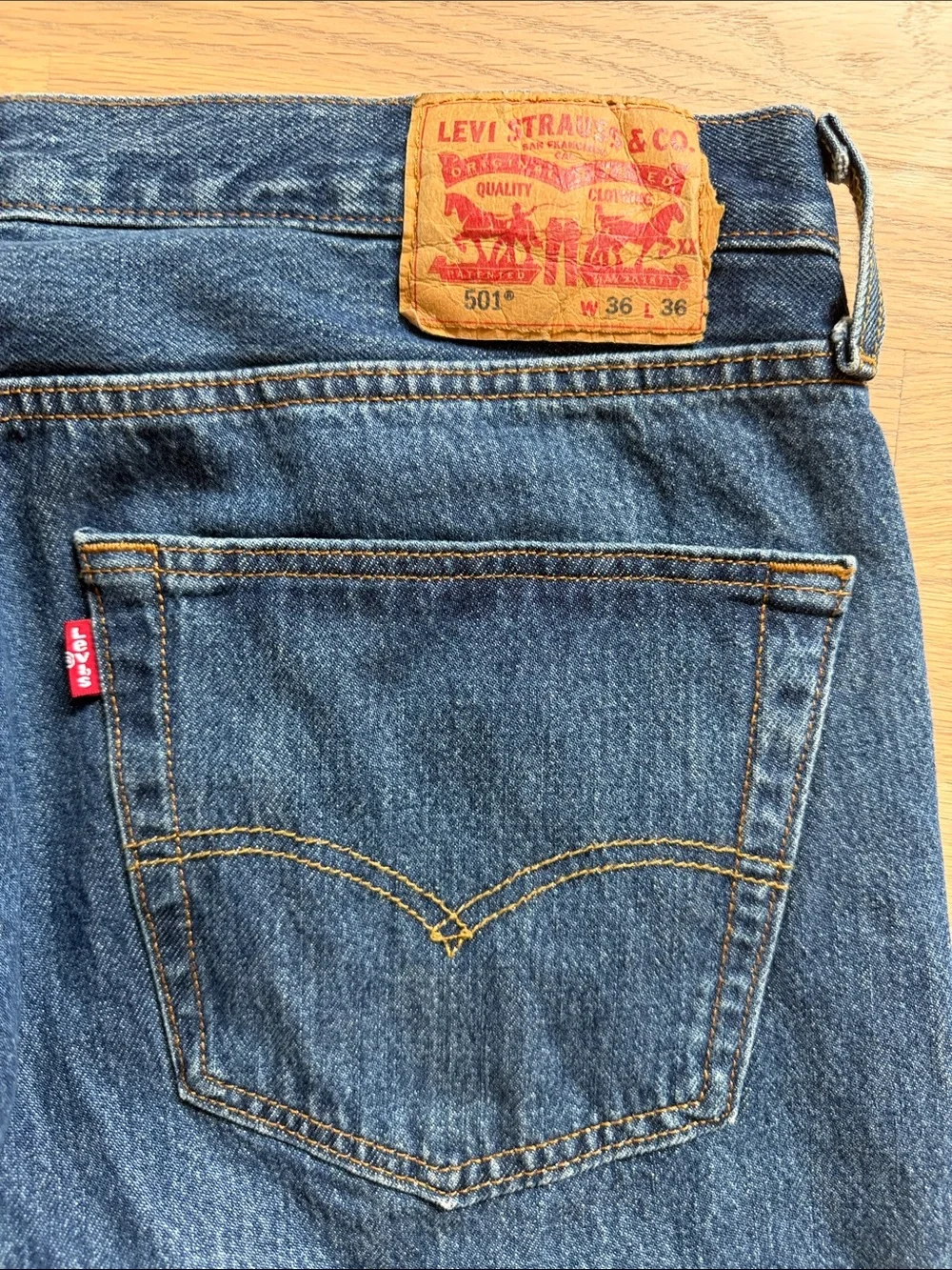 Vintage Levi’s 501 Jeans Men’s W36 L36 Dark Blue Straight Leg Button Fly Y2K